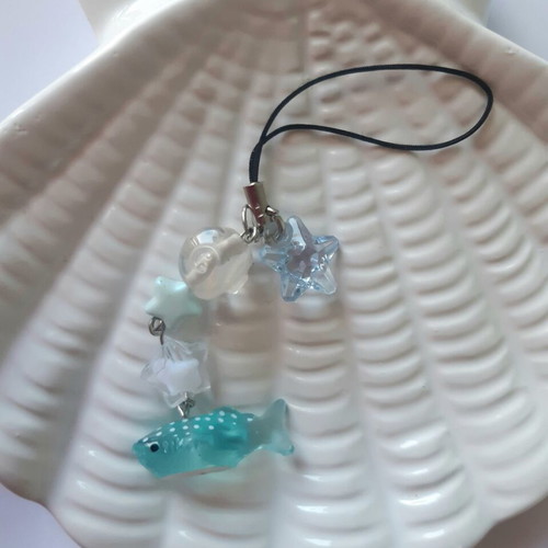 Blue whale phone charm new