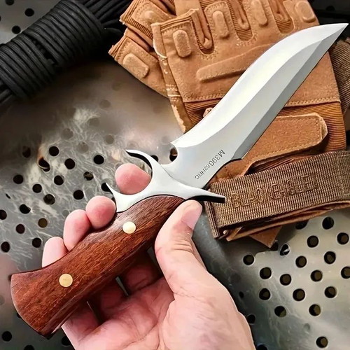 Hunting steel knife M390 new with wooden handle