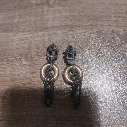 Earrings used with skull design