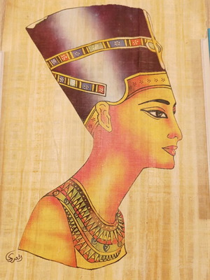 Egyptian Papyrus Nefertiti new with guarantee, 38x28 cm