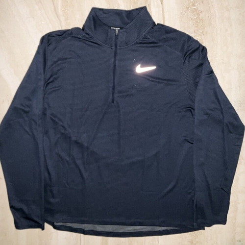 Nike Men's Running Dri-FIT Shirt with Zipper like new Size Large Black