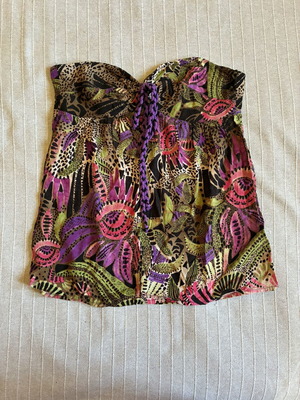 Bershka Y2K Strapless Halter Top Large, like new, colorful