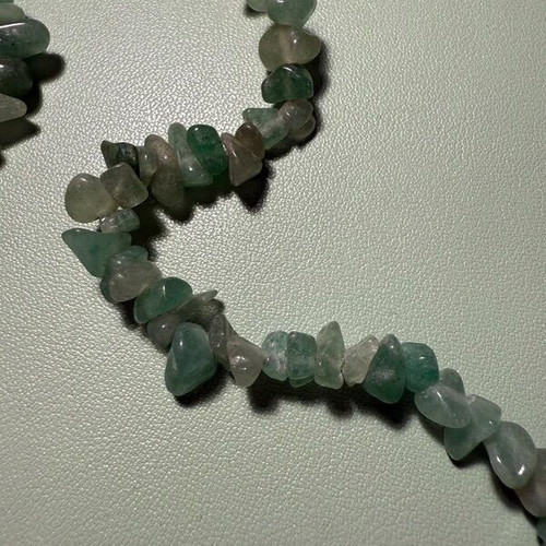 Vintage long necklace with semi-precious stones like new, green