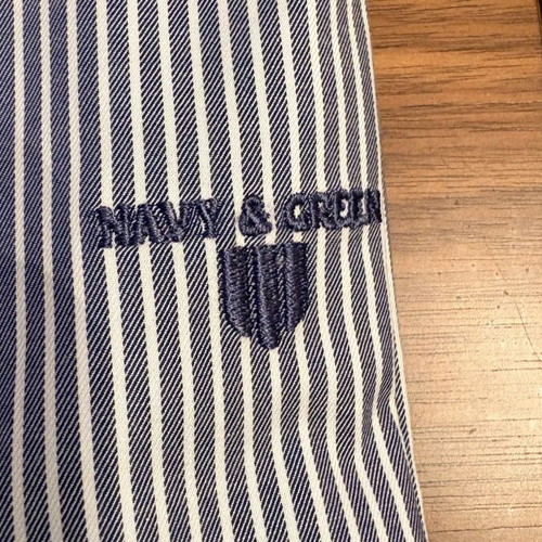 Navy & Green Men’s Striped Shirt XL New