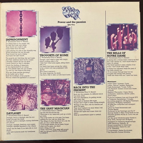 Eloy Power And The Passion vinyl LP like new, rock