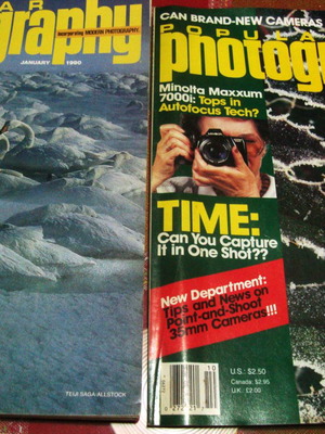Popular Photography περιοδικά μεταχειρισμένα, Ιανουάριος 1990 και Οκτώβριος 1989