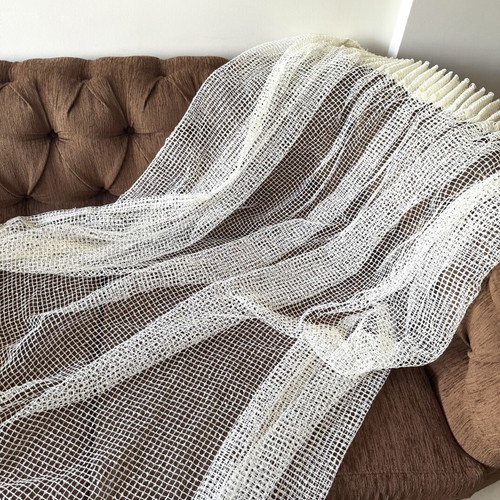 Mesh Net Curtain Off-White, like new, boho style