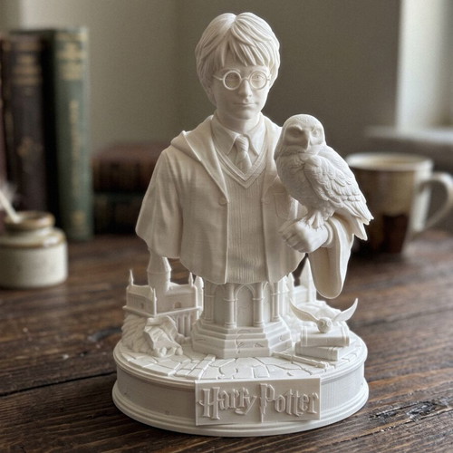 Harry Potter & Hedwig Diorama Bust new, wizarding world decor