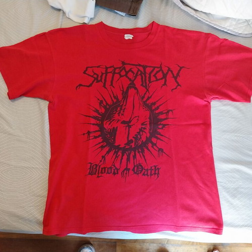 Suffocation Blood Oath T-shirt used, red, Anvil