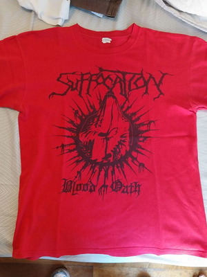 Suffocation Blood Oath T-shirt used, red, Anvil