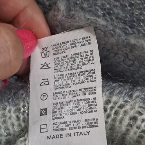Women's blouse gray made in Italy medium with integrated knitted strap used