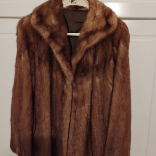 Genuine Kastoria fur coat, brown, size large, vintage