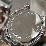 Γυναικείο ρολόι Fossil καινούργιο, ασημί, ανοξείδωτο ατσάλι, χρονογράφος