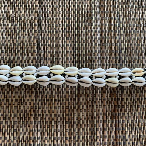 Shell bracelet handmade, new, boho style, 22 shells on fabric