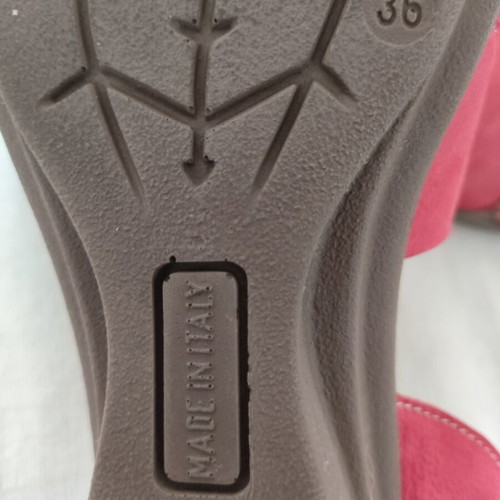 Imac Ladies Red Leather Anatomical Sandals Size 36 Like New