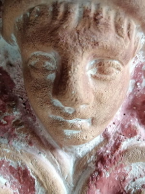 Akrokeramo with Hermes used, 1920s Greek ceramic art