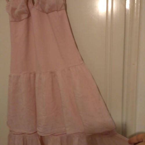 Dress pink with ruffles and open back used, size M, Made in Italy