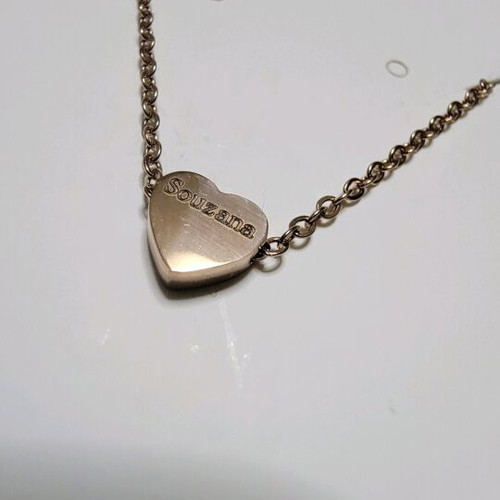 Heart necklace in rose gold stainless steel made to order