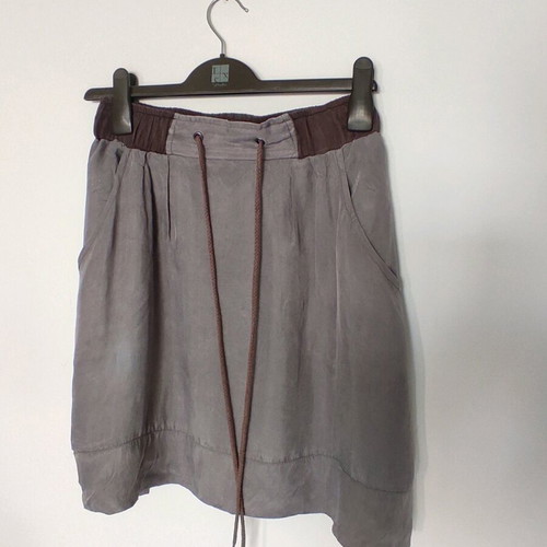 Viscose skirt like new, grey-turquoise with pockets, size Small