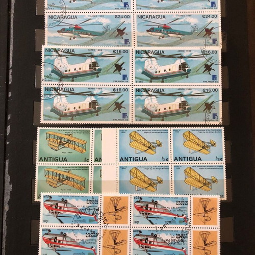 Stamp album with large collection of mint and used blocks worldwide
