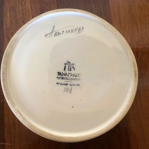 Alagiannis collectible ceramic ashtray Tanagra signed handmade used