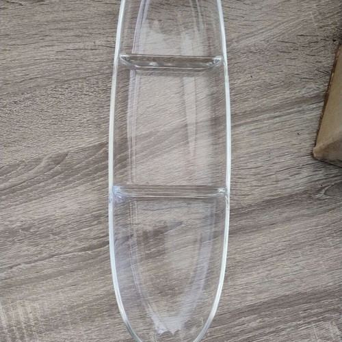 Glass serving platter with compartments like new