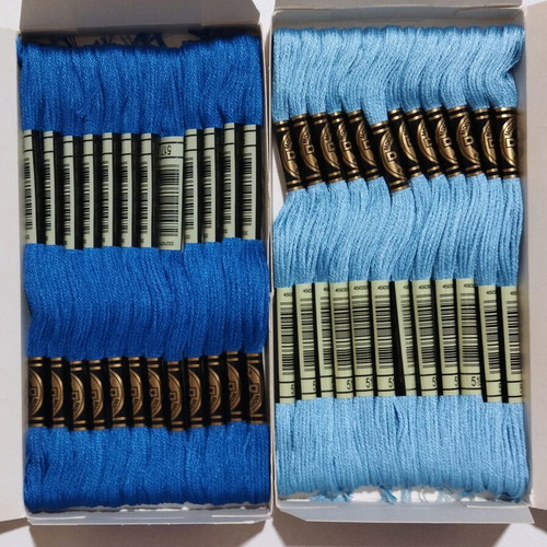 DMC Embroidery Floss Set 60 Pieces New with Fabrics