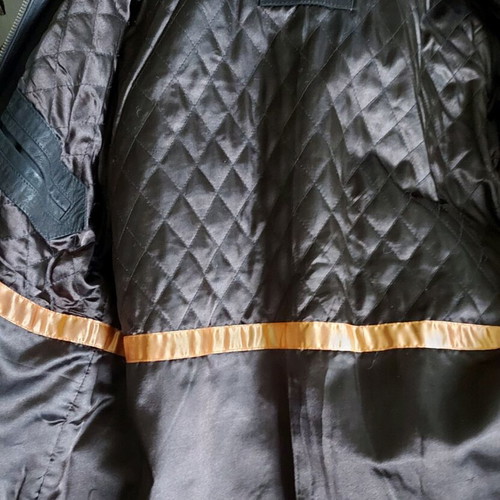 Unisex suede jacket used, brown, with lining and padding