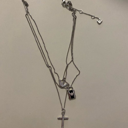 Emporio Armani triple necklace like new, silver