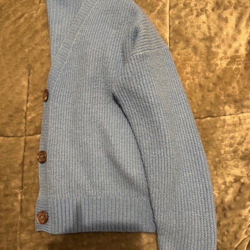 Pink Woman knitted cardigan size s-m like new, blue