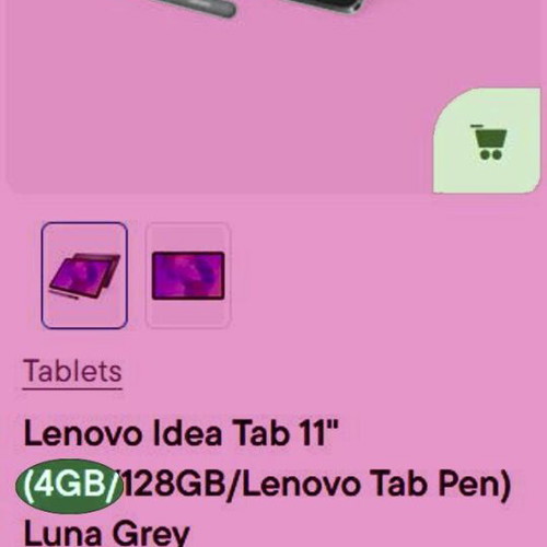 Lenovo Idea Tab 11" tablet 6GB RAM 128GB storage