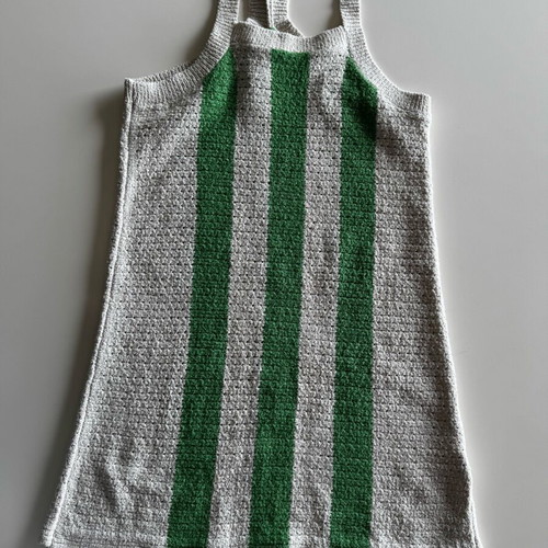 Zara girls dress 13–14 years like new, striped white and green