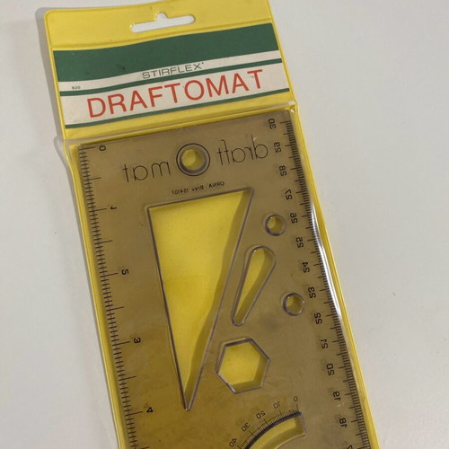 Ruler with shapes like new, 30cm for shape drawing