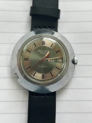 Poljot Automatic 23j Used Men's Watch 1960s Green Silver