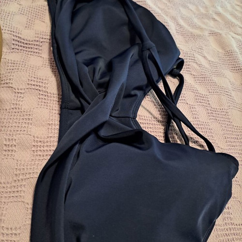 Shein bikini top, blue, cross back, cup D-E