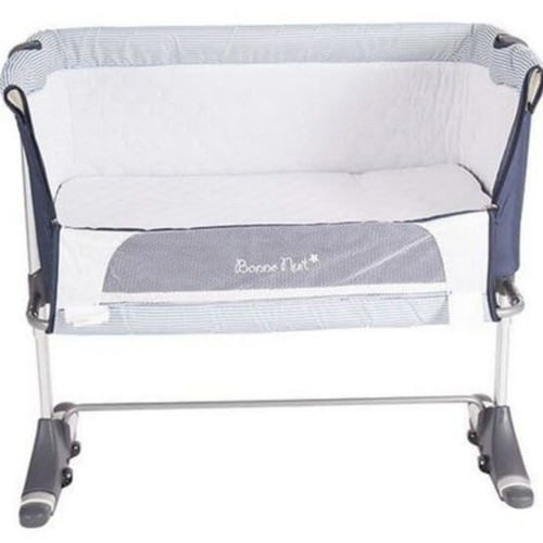 KIKKA Boo bonne nuit baby cot like new, blue with side opening and height adjustment