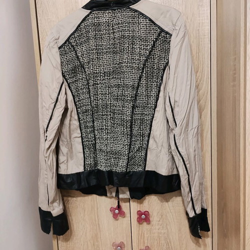 Biba blazer like new with eco leather and biker style, size L
