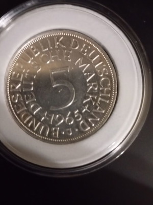 Silver coin 5 mark 1965 like new