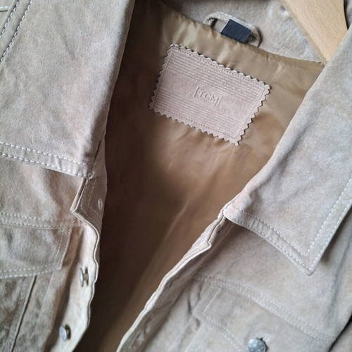 Jacket leather beige like new, full leather size M