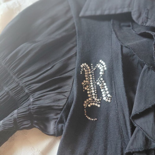 Rosso Disera Y2K Goth Victorian Black Top medium, like new