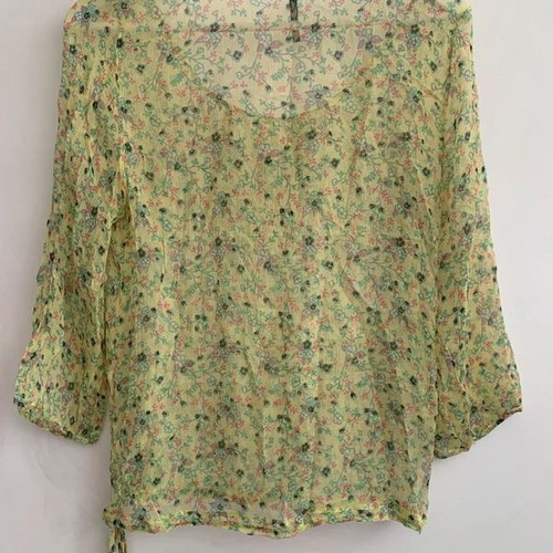 Naf Naf blouse used, size L, yellow and green