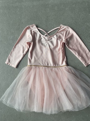 H&M Girls' Ballet Leotard with Glitter Tulle Skirt like new, pink