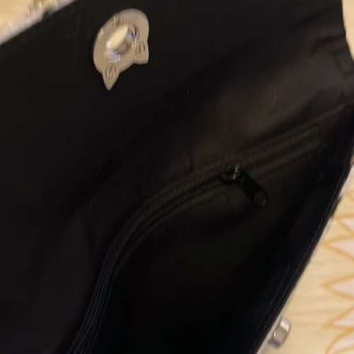 Women's shoulder bag, black and white