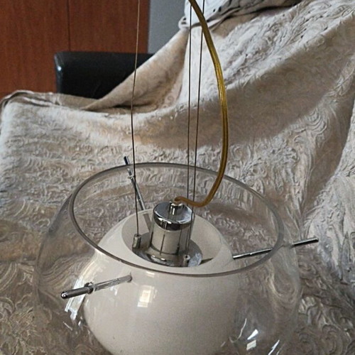 Gypsum board glass light with silver like new