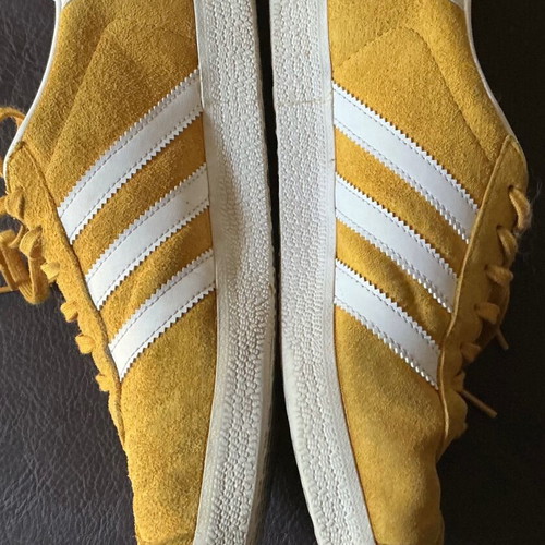 Adidas Gazelle men's casual shoes size 45 used yellow mustard