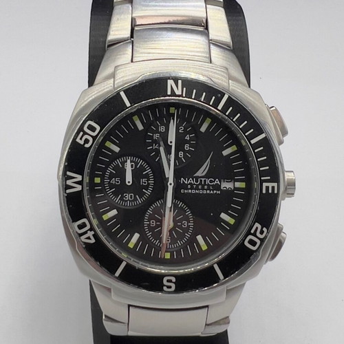 Nautica Steel Chronograph 40mm like new, men's watch