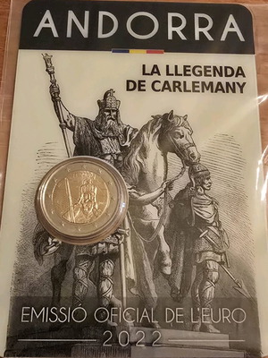 Ανδόρα 2 ευρώ 2022 καινούργιο, ο θρύλος του Καρλομάγνου