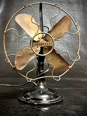 Marelli antique fan refurbished, 1930 model, 50cm height