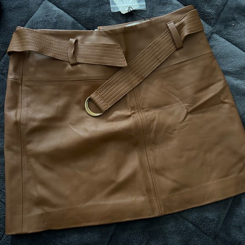 Zini leather skirt new, brown mini