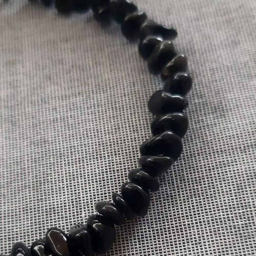 Jolie bracelet with natural Onix stones and 925 silver, black, new